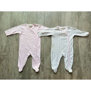 KYLE & DEENA 2 Piece Set One Piece Sleeper Outfit Footie Pjs Pajamas Girls 3-6m